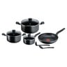 Tefal G6 Dark Stone Cookware Set, 9 Pcs, Black, B491S985