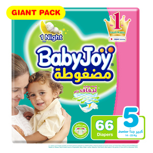 Baby Joy Diaper Size 5 Junior 14-23kg Giant Pack 66 pcs