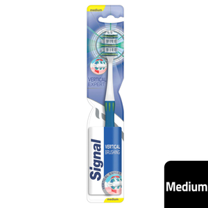 Signal Toothbrush Vertical Expert Medium 1 pc Assorted Color