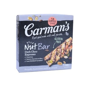 Carmans Nut Bar Dark Choc Espresso 160 g