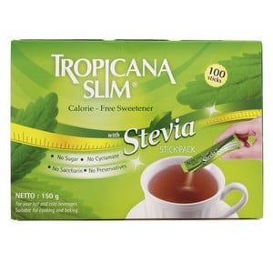 Tropicana Slim Calorie Fresh Sweetener With Stevia Stick Pack 150 g
