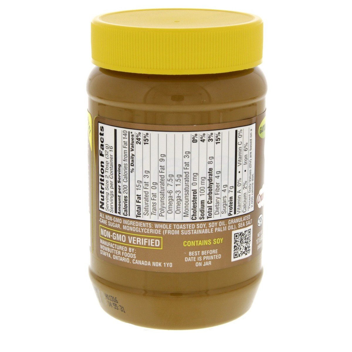 Wow Butter Crunchy Toasted Soy Spread Gluten Free 500 g