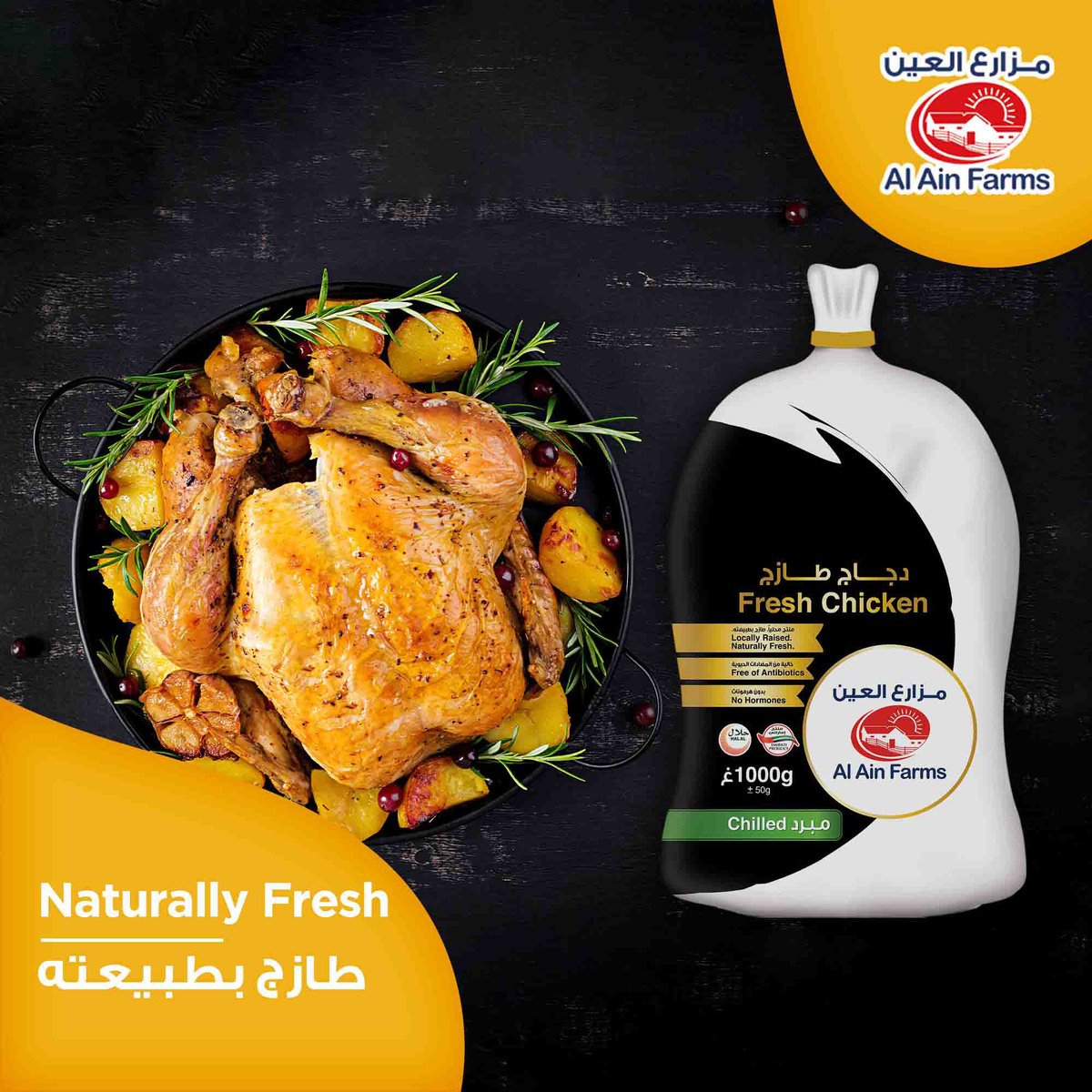 Al Ain Fresh Whole Chicken 1 kg