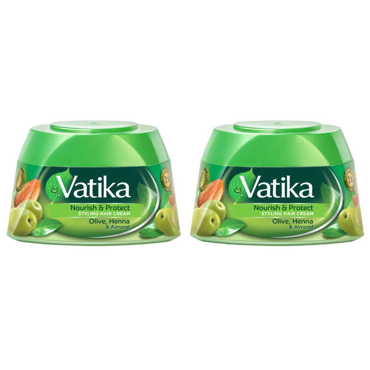 Vatika Naturals Nourish & Protect Styling Hair Cream Henna, Almond & Olive 2 x 140 ml