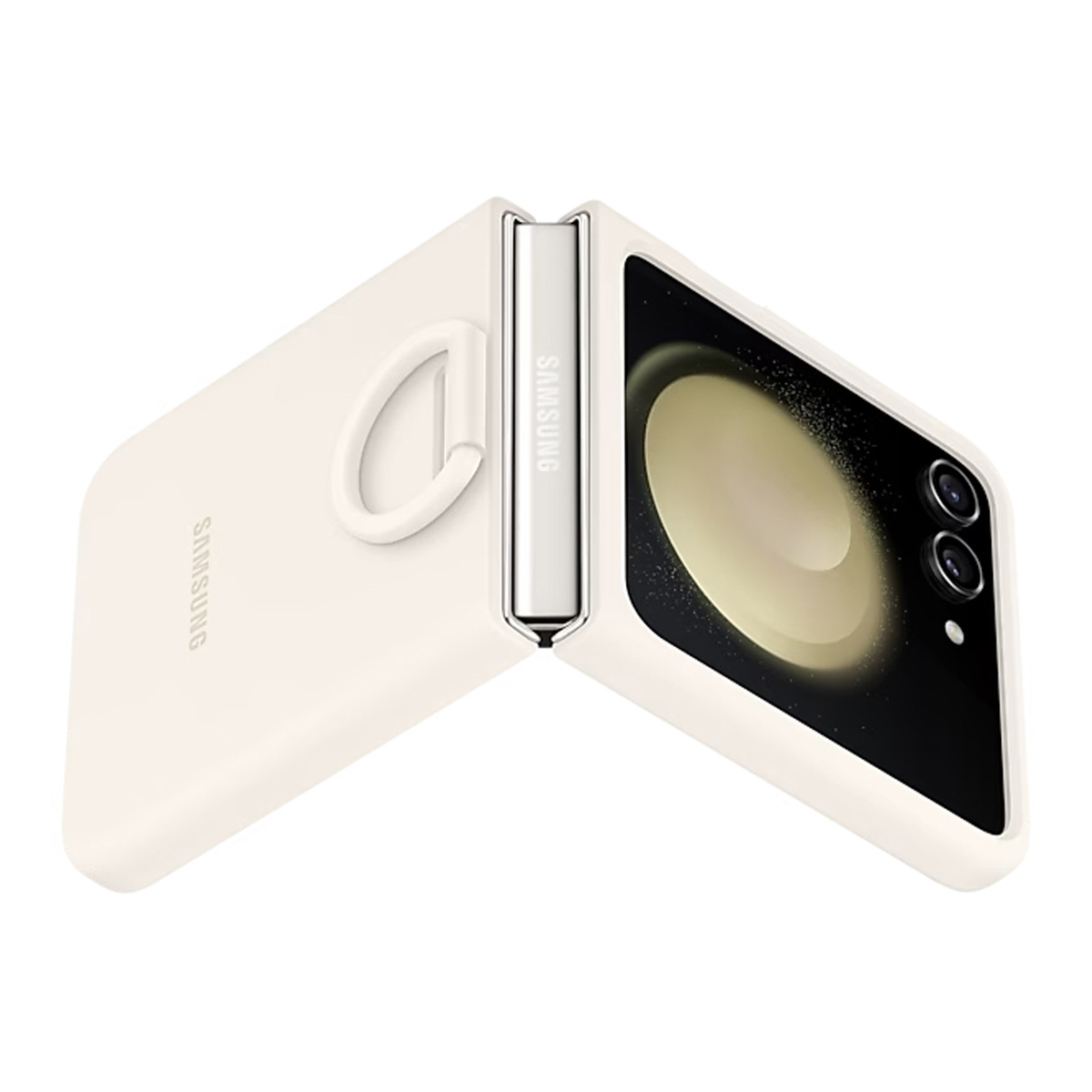 Samsung Galaxy Z Flip5 Silicone Case with Ring Cream(EF-PF731TUEGWW)