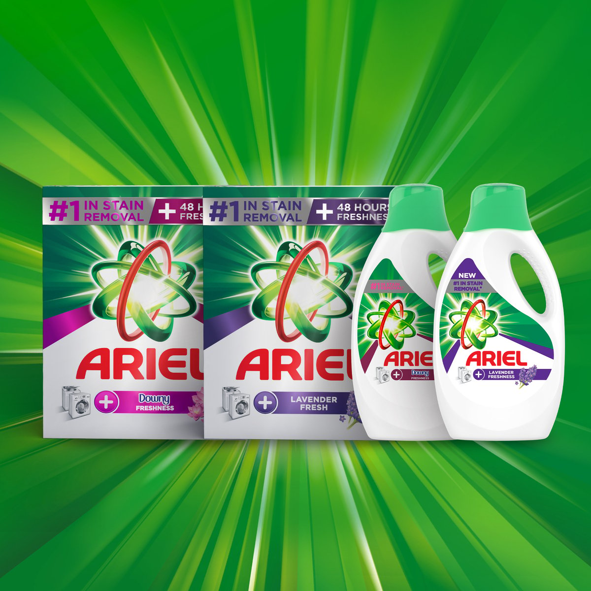 Ariel Downy Freshness Laundry Detergent Liquid Gel Value Pack 2 x 1.8 Litres