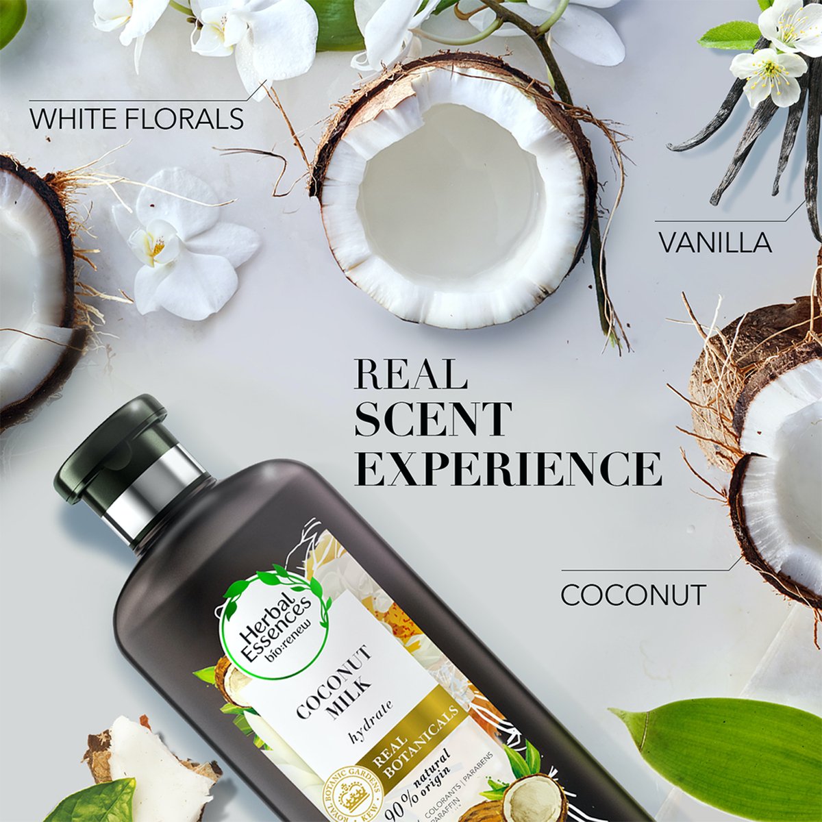 Herbal Essences Bio: Renew Natural Shampoo + Conditioner with Coconut Milk for Hair Hydration 400 ml + 400 ml