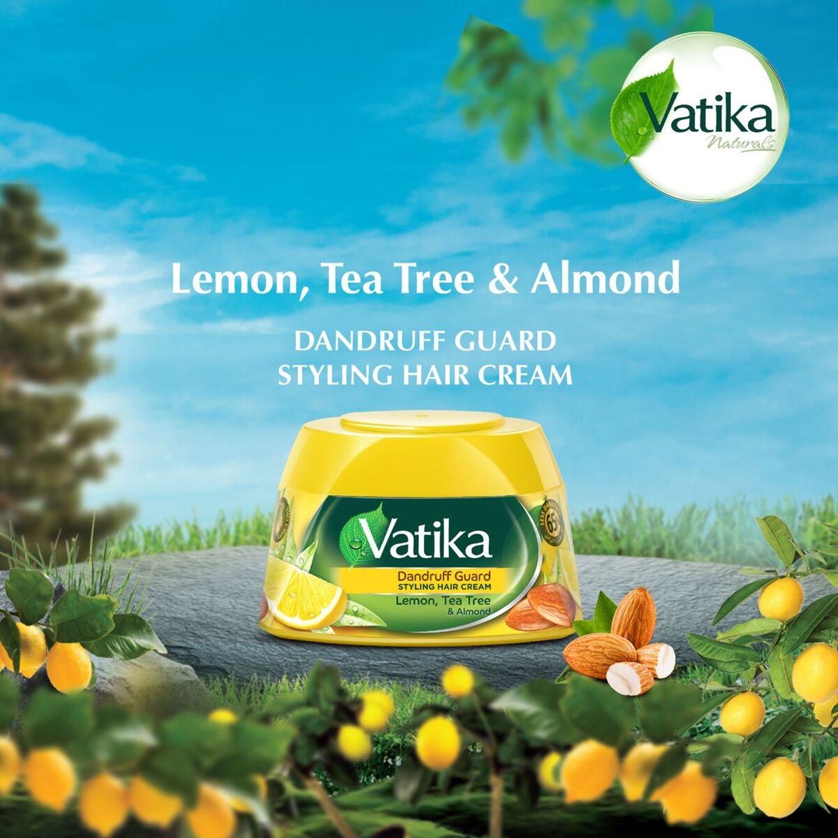 Vatika Naturals Dandruff Guard Styling Hair Cream Lemon, Tea Tree & Almond Value Pack 2 x 140 ml