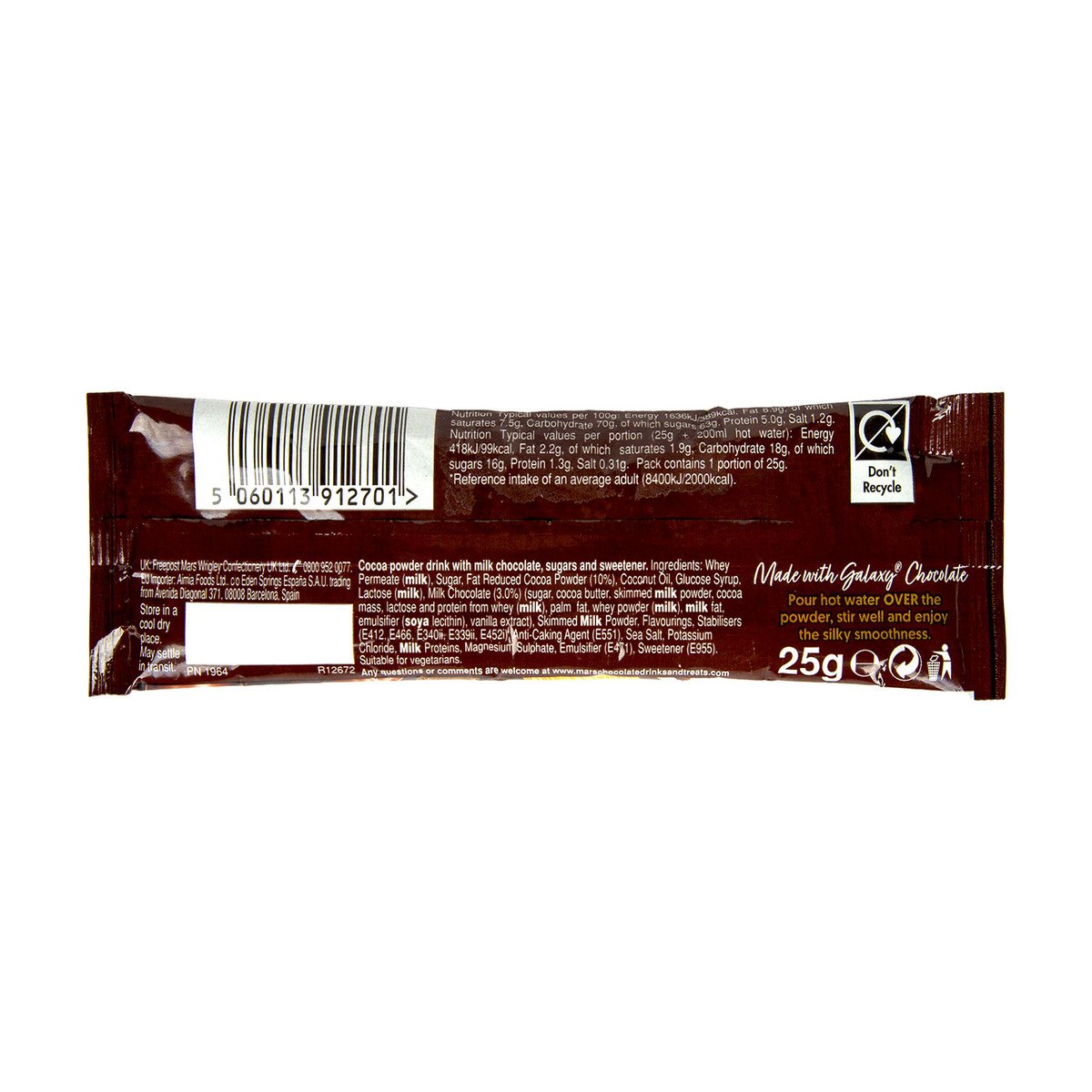 Galaxy Instant Hot Chocolate Drink 25 g