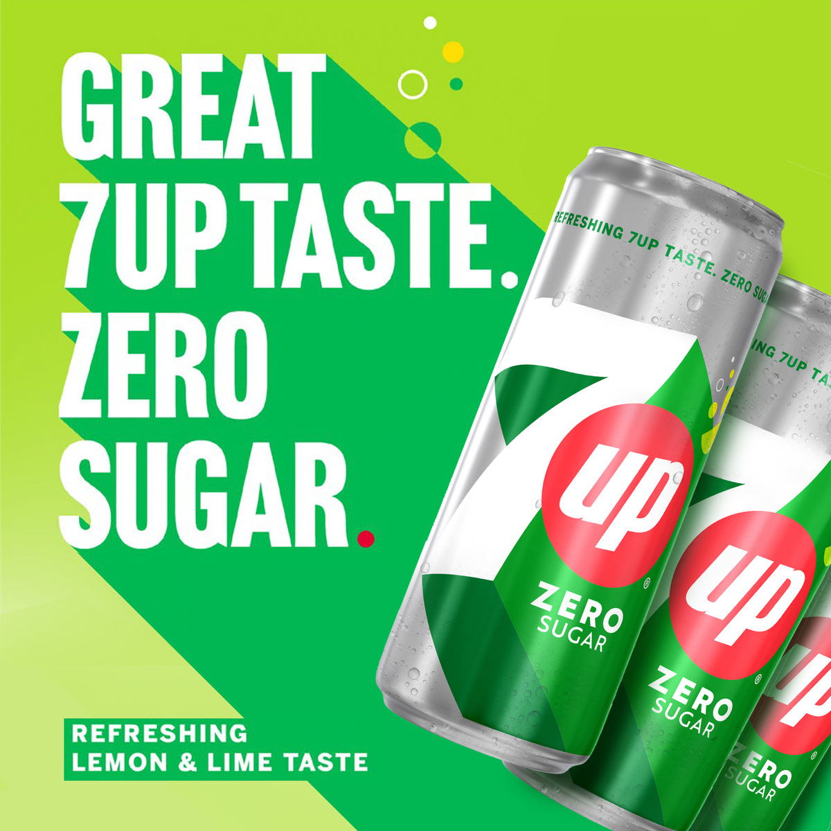 7Up Zero Zesty Lemon & Lime Flavor Zero Sugar Can 6 x 330 ml