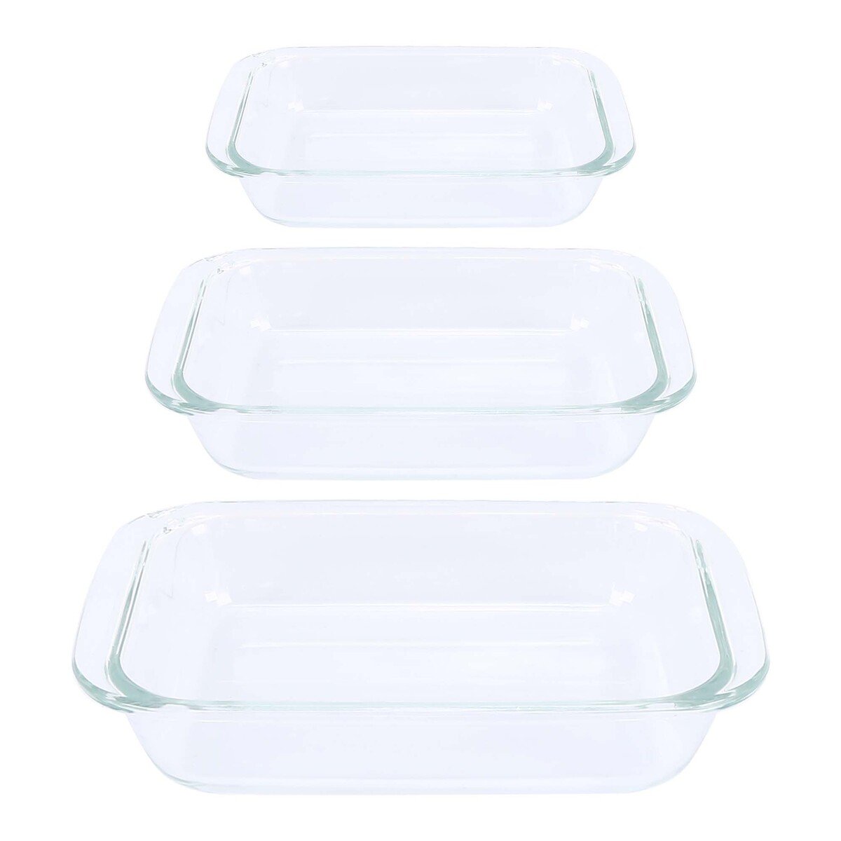 Chefline HS0093-3LF Borosilicate Glass Square Baking dish,1.0 litre, Transparent