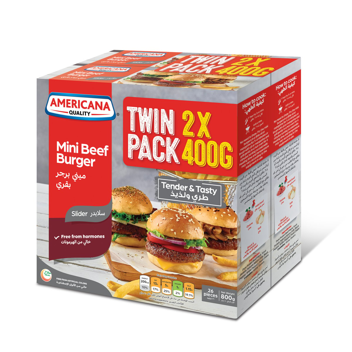 Americana Mini Beef Burger Value Pack 2 x 400 g