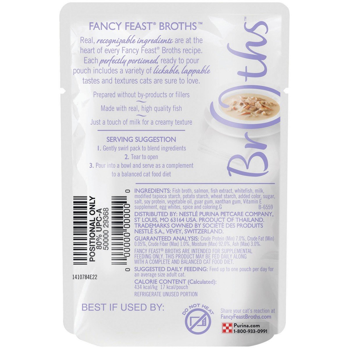 Purina Fancy Feast Broths Salmon & Whitefish Wet Cat Food 40 g