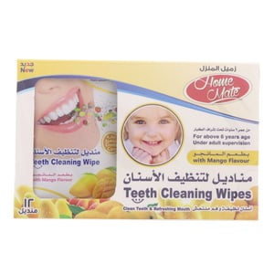 Home Mate Teeth Cleaning Wipes With Mango Flavour 12 pcs