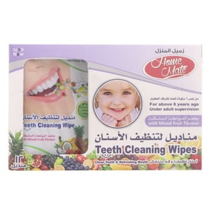Home Mate Teeth Cleaning Wipes With Mixed Fruit Flavour 12 pcs