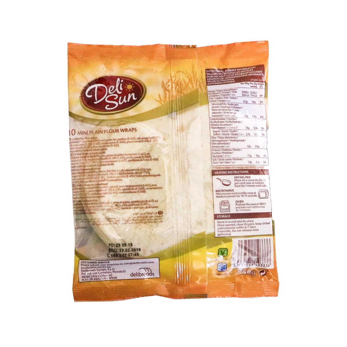 Deli Sun Mini Plain Flour Wraps 10 pcs