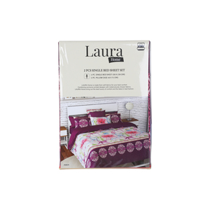 Laura Home Bed Sheet Single 2pc Set 150x230cm Assorted Colors