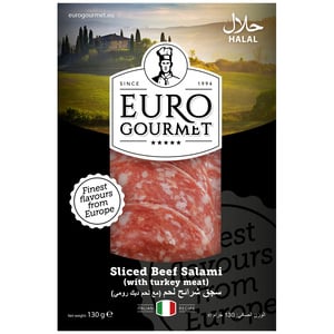 Euro Gourmet Sliced Beef Salami With Turkey Meat 130 g
