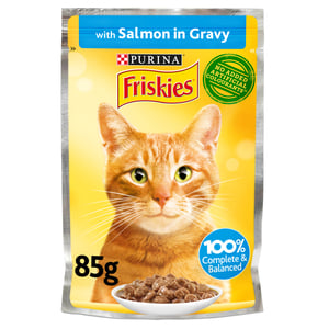 Purina Friskies Salmon Chunks in Gravy Wet Cat Food Pouch 85 g
