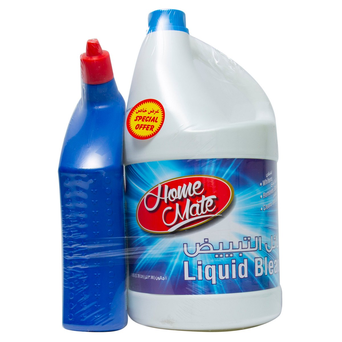 Home Mate Liquid Bleach 3.78 Litres + Toilet Cleaner 1 Litre