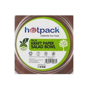 Hotpack Kraft Paper Salad Bowl Capacity 26oz 5pcs