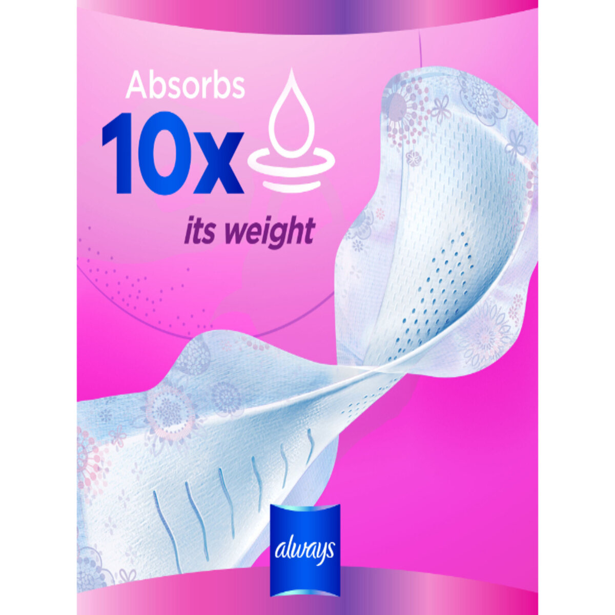 Always Diamond FlexFoam Large Sanitary Pads With Wings 10pcs
