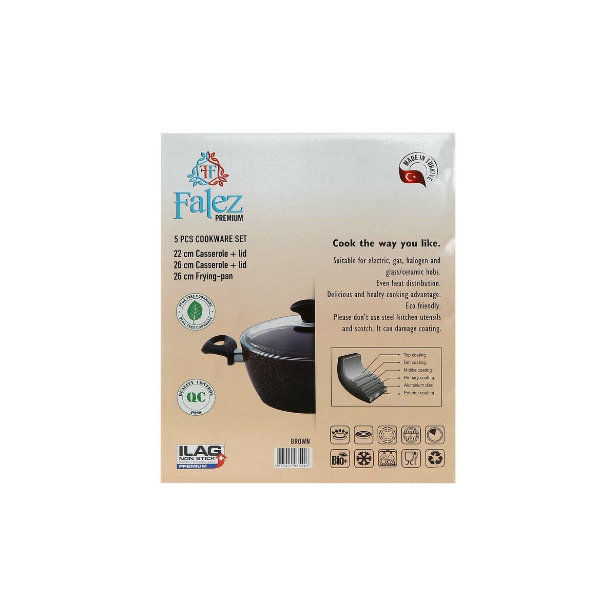 Falez Granite Cookware Set 5pcs FLZBR05