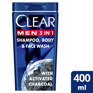 Clear Men 3in1 Shampoo With Activated Charcoal 400 ml