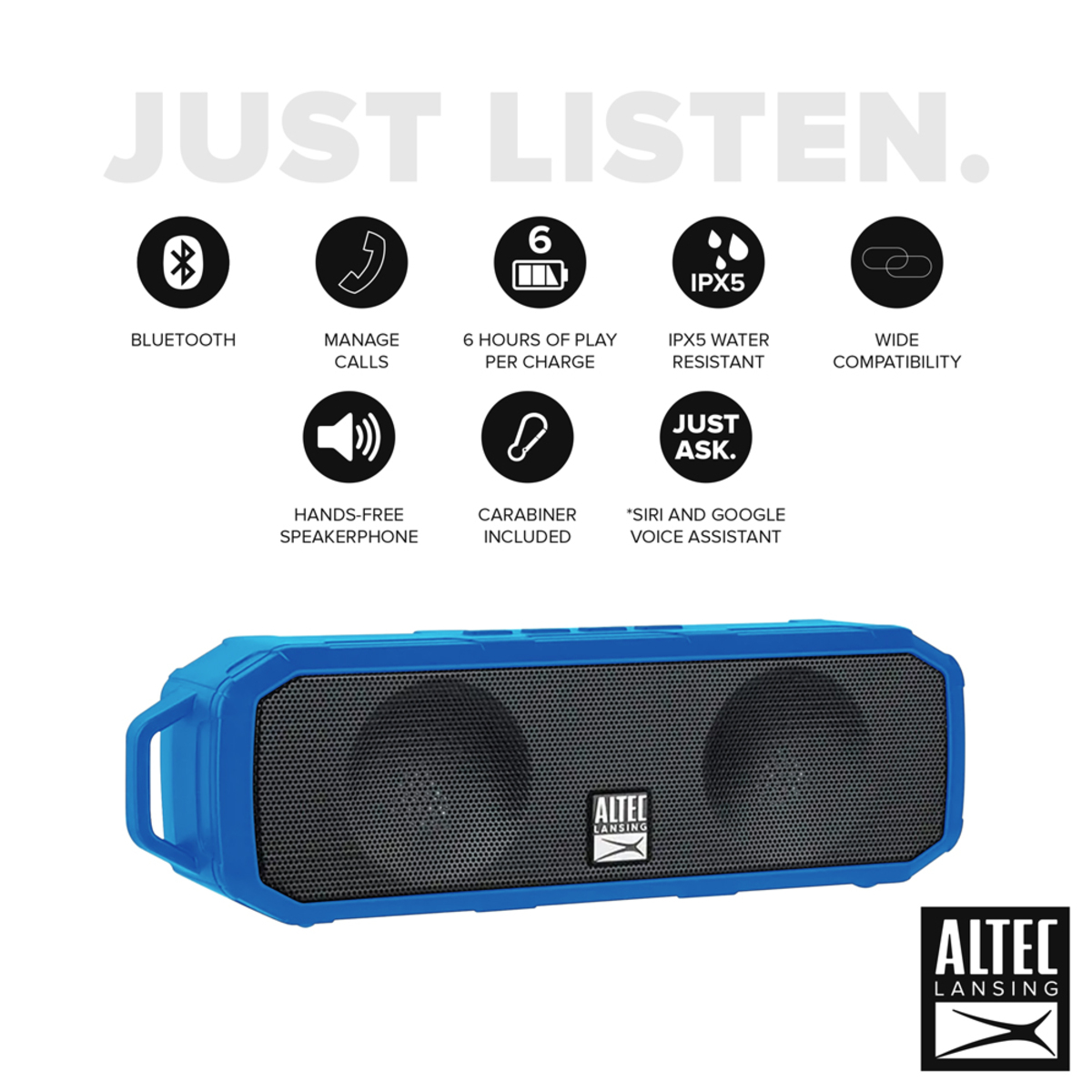 Altec Lansing Fury Wireless Bluetooth Speaker W340N Blue