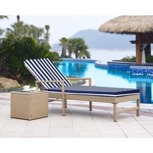 Campmate Sun Lounger With Box Coffee Table CM-210081