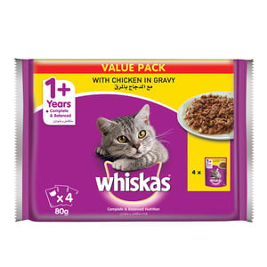 Whiskas Catfood With Chicken In Gravy For 1+ Years 4 x 80 g