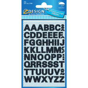Avery Film A-Z Alphabet Stickers, 130 Labels/2 Page, Small, Black, 3780