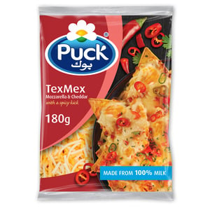 Puck Tex Mex Mozzarella & Cheddar With A Spicy Kick, 180 g