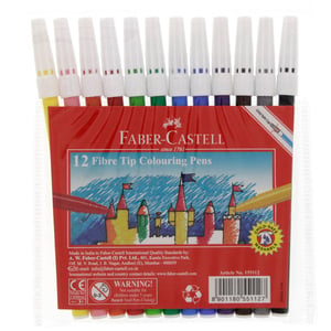 Faber-Castell Fibre Tip Color Pens 12 Pieces