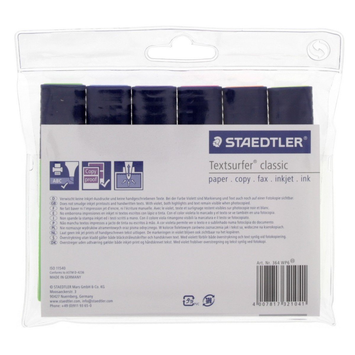 Staedtler Textsurfer Classic Highlighter 364WP6 6Piece
