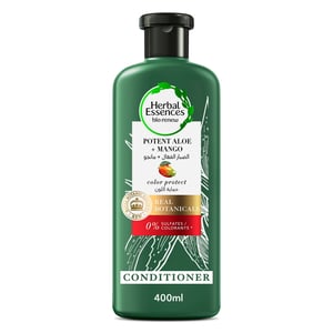 Herbal Essences Color Protect Sulfate Free Potent Aloe Vera + Mango Natural Conditioner for Dry Hair 400 ml