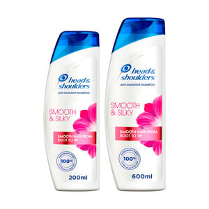 Head & Shoulders Smooth & Silky Anti-Dandruff Shampoo 600 ml + 200 ml