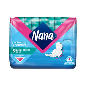 Nana Maxi Thick Long Pads with Wings 9 pcs