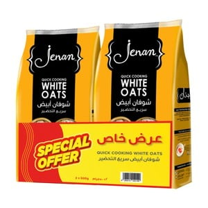 Jenan Quick White Oats Pouch Value Pack 2 x 500 g