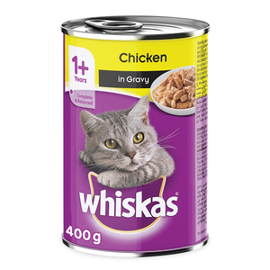 Whiskas Chicken in Gravy Can Wet Cat Food for 1+ Years Adult Cats 400 g