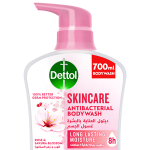 Dettol Skincare Body Wash Rose & Sakura Blossom Fragrance 700 ml