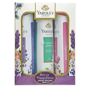 Yardley Body Spray Assorted For Women Value Pack 3 x 150 ml