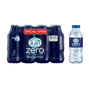 Al Ain Zero Bottled Drinking Water Sodium Free Value Pack 12 x 330 ml