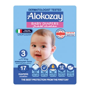 Alokozay Baby Diapers Size 3 5-10 kg 17 pcs