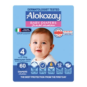 Alokozay Baby Diapers Size 4 8-14 kg 60 pcs