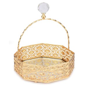 Helvacioglu Arabic Decorative Basket, 15 cm, Gold, K0303G