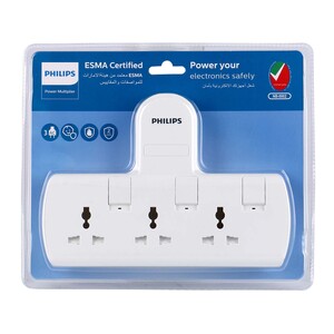 Philips 3 Way Adaptor with Individual Switch, SPN1136W/56