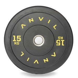 Anvil Rubber Bumper Plate, 15 kg, Black, ANV-PLA-RUB-BLA-15KG