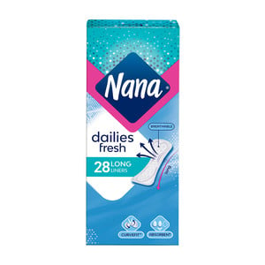 Nana Dailies Fresh Long Panty Liners 28 pcs