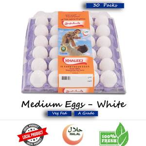 Khaleej White Eggs Medium 30 pcs